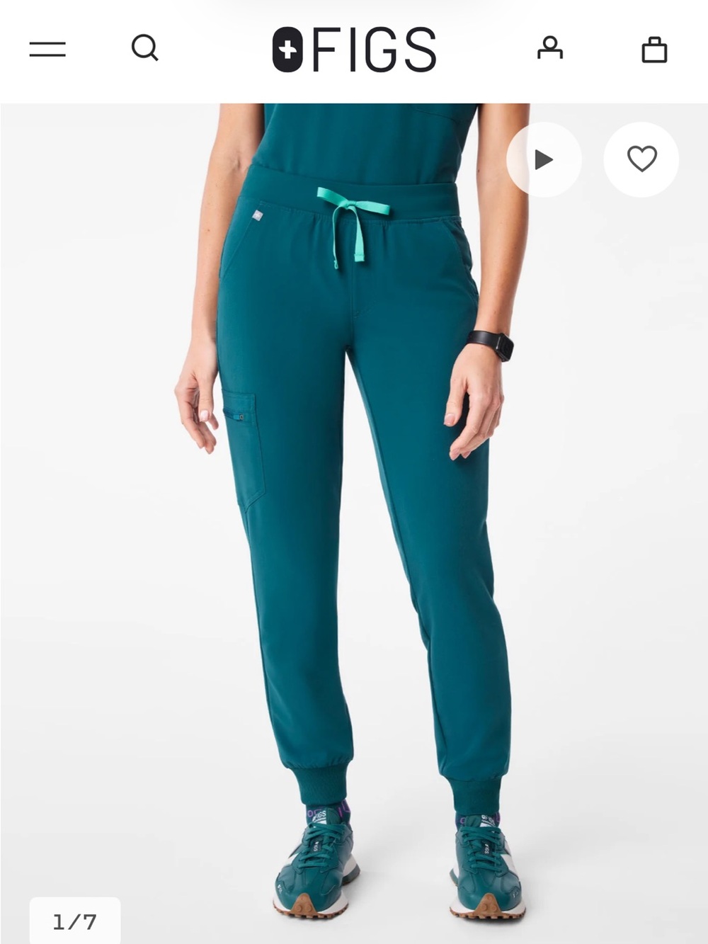 FIGS Zamora™ Casual Scrub Pant Caribbean Blue Size Small